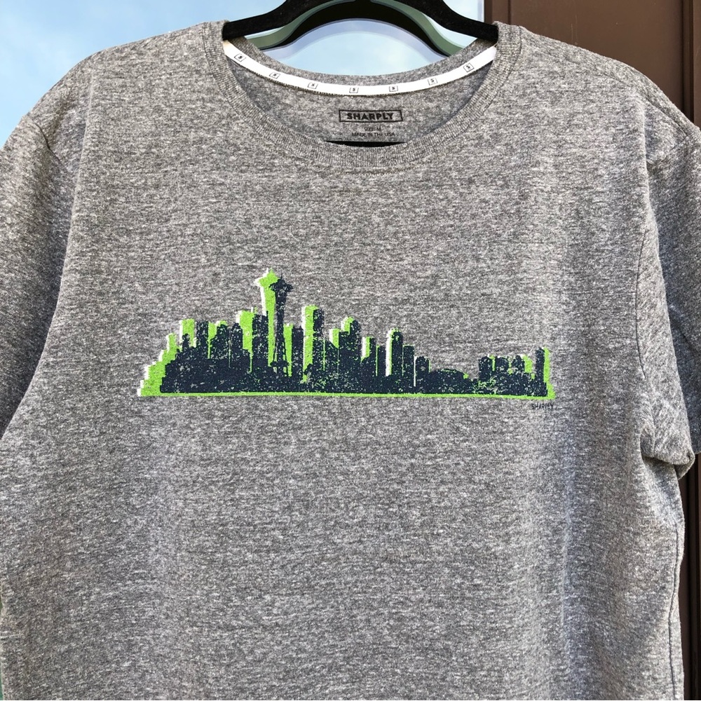 Seattle Skyline Grey Tee M